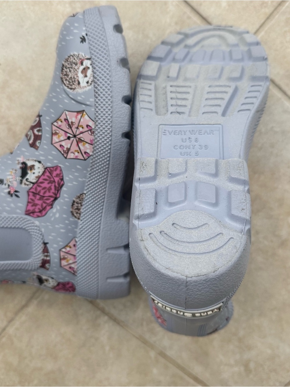 Vera Bradley EveryWear Rain Boots Hedgehog Umbrella Print Waterproof Women’s 8 - Picture 6 of 7